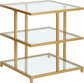 Henn&Hart 22" Wide Square Side Table in Brass, for Home, Living Room, Bedroom, Entertainment Room, Office