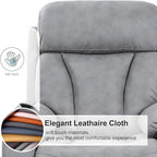 Power Lift Chair Recliners for Elderly, Leathaire Modern Adult Power Lift Chair Overstuffed Electric Lift Recliner Chair with Side Pocket for Living Room Bedroom (Light Gray)