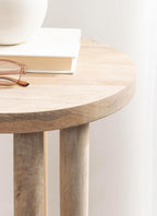 Kate and Laurel Kenzo Modern Wooden Round Side Table; 14 x 14 x 20; Light Natural; Transitional Wood End Table for Use as Bedroom Nightstand or Living Room Accent Table
