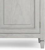 SIMPLIHOME Connaught 40-inch Wide Solid Wood Storage Cabinet in Fog Grey for Entryway, Living Room, Organizer for Hats, Gloves, Shoes, Keys, Slim Design, Traditional Style