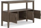 SIMPLIHOME Lev SOLID WOOD 48 Inch Wide Contemporary Console Table in Smoky Brown, For the Living Room, Entryway and Bedroom