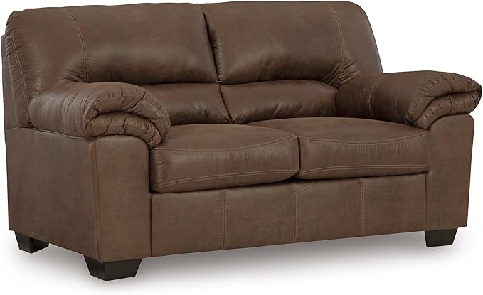 Signature Design by Ashley Bladen Faux Leather Loveseat, Brown
