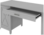 Bush Furniture Key West 54W Computer Desk with Storage and 2 Drawer Lateral File Cabinet in Cape Cod Gray