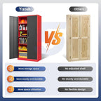 Yizosh Metal Storage Cabinet with Lock Doors and 5 Adjustable Shelves,- 72" Garage Storage Cabinet for Home,Office,Garage,School