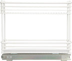 Household Essentials Glidez Multipurpose Paint-Finished Steel Pull-Out/Slide-Out Storage Organizer with Plastic Liners for Under Cabinet Use - 2-Tier Design, White