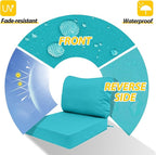 AAAAAcessories Outdoor Deep Seat Cushions, Waterproof, Fade-Resistant Patio Furniture Replacement Cushions, 25.5" x 25.5" x 5" + 25.5" x 19", Set of 4, Turquoise Blue