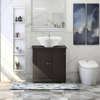 Bonnlo Pedestal Under Sink Storage Bathroom Vanity with 2 Doors Traditional Bathroom Cabinet Space Saver Organizer 23 5/8" x 11 7/16" x 23 5/8" (L x W x H) (Espresso)