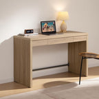 SICOTAS Home Office Executive Desk - 47-Inch Computer Desk with Drawer, Farmhouse Writing Study Desk with Storage,Boho Makeup Vanity Table for Bedroom (Reclaimed Light Oak, 2 Pieces)