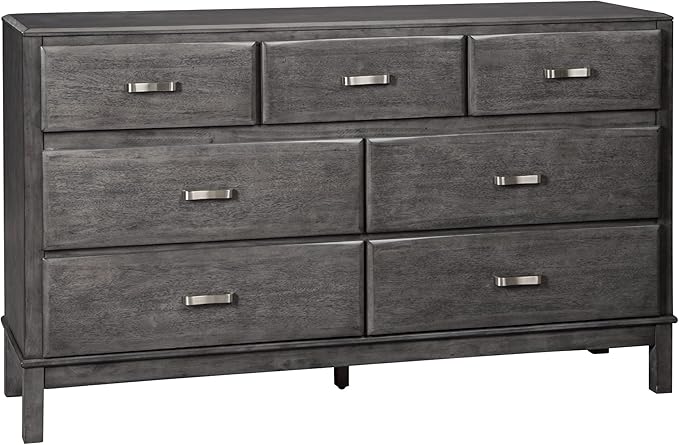 Signature Design by Ashley Caitbrook Contemporary 7 Drawer Dresser with Dovetail Construction, Weathered Gray