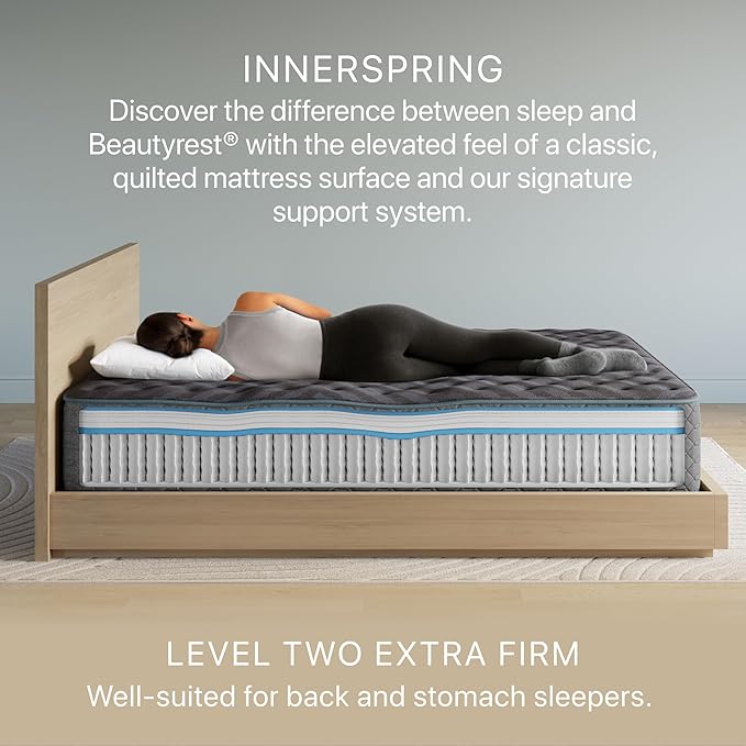 Beautyrest Days End Extra Firm 13.25" Mattress - Full - Cooling Tech, Supportive Durable Pocketed Coils, Pressure Relief, Motion Separation; 100 Night Sleep Trial and 10 Year Warranty