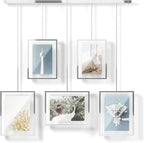 Umbra Exhibit Adjustable Photo Display – DIY Collage Set Mounts in Various Layouts Horizontally and at Different Angles - Holds 5 Picture Frames for Photos, Prints, Artwork and More, 4 by 6 inch and 5