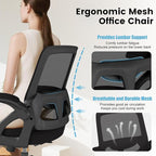 AnyGod Big and Tall Office Chair, Ergonomic Desk Chair Mesh Mid Back with Comfy Lumbar Support Swivel Task Executive Chairs with Wheels, Flip up Arms for Home, Office, Study