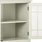 SIMPLIHOME Connaught Solid Wood 46 Inch Wide Traditional Low Storage Cabinet in Antique White, for The Living Room, Entryway and Family Room