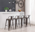 HAOBO Home 30" Low Back Metal Counter Stool Height Bar Stools [Set of 4], Bronze