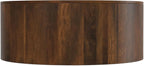 SIMPLIHOME Millbury Drum Coffee Table - 36 inch Wide Solid Mango Wood Round Living Room Table in Walnut Brown, Contemporary Cocktail Table for Family Room or Lounge with Large Surface, Assembled