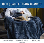 Everlasting Comfort Soft & Comfortable Navy Blue Faux Fur Throw Blanket for Couch - (50"x65") Minky & Fluffy Fall Blankets & Throws, Plush Fuzzy for Bed, Sofa & Living Room - Cozy Home Decor