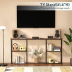 WOHOMO Console Table,3-Tier Small Entryway Tables,Narrow Sofa Table for Hallway,Rustic Brown(63 inch)