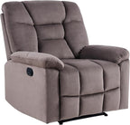 EBELLO Manual Recliner Chair for Adults with Soft Padded Headrest and Backrest, Overstuffed Single Recliner Sofa Chair for Living Room, Dark Brown