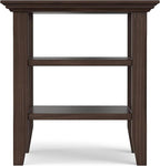 SIMPLIHOME Acadian SOLID WOOD 19 inch Wide Square Transitional End Table in Warm Walnut Brown for the Living Room and Bedroom