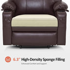 MCombo Extra Wide Power Lift Recliner Chair for Elderly, Lift Chair with Heat and Massage for Big People, USB&Type C Ports, Cup Holders, Faux Leather R7045 (Dark Brown, Medium-Wide)