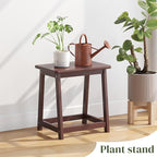 Wood end Table, Small Bench Seat, Wood Bathroom Vanity Bench, Plant Stand, Shoe Changing Handmade Stool for Kids or Adults(Coffee, Large)