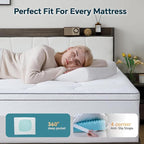 Firm Memory Foam Mattress Topper Twin Size - Dual Layer 3 Inch Cooling Gel Memory Pad and 1 Inch Pillow Top Mattress Cover for Back Pain - 39" x 75" x 4"