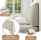 Queen Size Headboard Only-No Assembly, Upholstered Headboard Queen Size Linen Fabric Modern Style Headboards for Adjustable Bed Extra-Thick, Beige