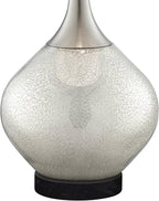 Possini Euro Design Swift Modern Table Lamp 30 1/2" Tall with Round Black Marble Riser Mercury Glass Chrome Double Drum Shade for Bedroom Living Room Nightstand Bedside Night Stand Office Kids Room