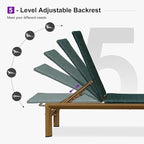 PURPLE LEAF Patio Chaise Lounge Rattan Chair Outdoor Pool Adjustable Recliner Wicker Lounger for Outside Woven Furniture Tanning Poolside Lounger Forest Green