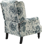 HULALA HOME Upholstered Wingback Recliner Chair Set of 2, Small Adjustable Footrest Push Back Single Reclining Sofa, Mid Century Modern Lounge Armchair for Living Room, Bedroom, Reading/Floral