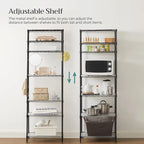 SONGMICS 7-Tier Storage Unit, Wire Shelving, Kitchen Metal Rack With Adjustable Shelves, Shelf Liners, 8 Hooks, for Garage, 13.4 x 23.2 x 70.9 Inches, Black ULGR067B01