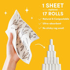 Papaya Reusable Paper Towels, Premium Swedish Dishcloths, Washable Reusable Dish Cloths, 1 Sheet Replaces 17 Rolls, Eco Friendly Stocking Stuffer - 2 Sheets, 1 Hook