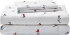 Eddie Bauer - Flannel Sheets Queen Size, Anti-Pilling & Wrinkle Resistant Cotton, Touchably Soft for All-Season Comfort - Bed Sheets with Matching Pillowcases & Fitted Sheet (Ski Slope White)