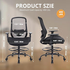 HYLONE 400lbs Drafting Chair,Adjustable High Back Computer Office Chair with Lumbar Support Standing Desk Chair Heavy Duty Big Tall Drafting Stool for Artists with Adjustable Footrest
