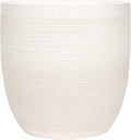 Creative Co-Op Large Matte White Embossed Stoneware Planter