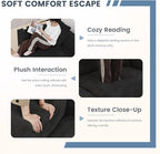 WJShome Cloud Couch Modular Sectional Sofa,102inch L Shaped Sofa with Ottoman,Black 3 Seater Corduroy Couch,Convertible Sectional Sofa for Living Room,Cushion Covers Removable& Washable