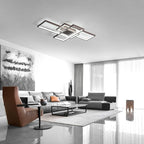 GEADI Modern Ceiling Light Fiture, Dimmable Led Flush Mount Ceiling Lamp with Remote Control,50W Square Close to Ceiling Lights for Bedroom Living Room Dining Room (35.4",Coffee, 3000K-6500K)