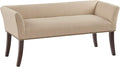 Madison Park Accent Bench, Upholstered with Nailhead Trim, & Padded Seat Entryway Bench Small, End of Bed Bench with Back, 49.5" W x 19.25" D x 23" H, Tan