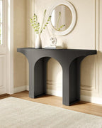 LITTLE TREE 47 Inches Console Table, Black Sofa Table Behind Couch, Farmhouse Entryway Table Hallway Foyer Table with Arch Base, Wooden Console Sofa Tables for Living Room, Entrance