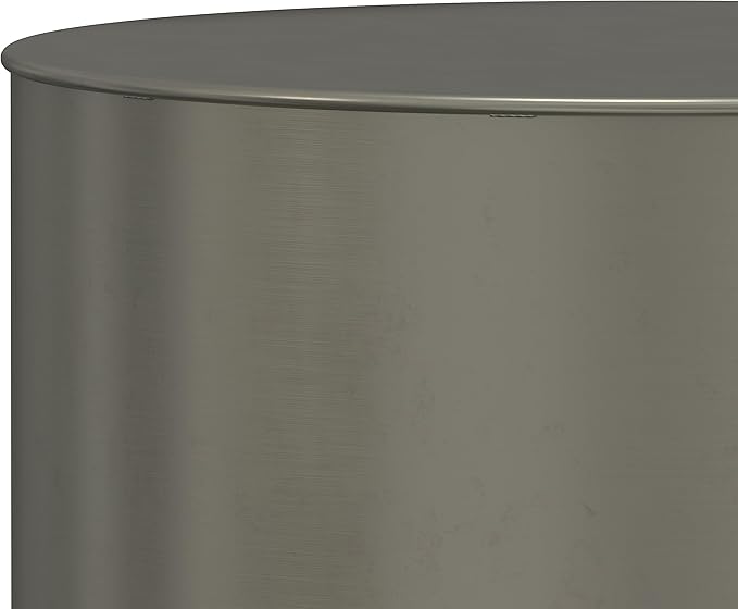 SIMPLIHOME Curtis Industrial 16 Inch Wide Metal Cylinder Accent Table in Ombre Black / Silver, Fully Assembled, For the Living Room and Bedroom