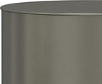 SIMPLIHOME Curtis Industrial 16 Inch Wide Metal Cylinder Accent Table in Ombre Black / Silver, Fully Assembled, For the Living Room and Bedroom
