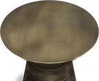 SIMPLIHOME Sheridan Industrial 18 inch Wide Metal Accent Side Table in Antique Gold, Fully Assembled, End, Bedside Table and Nightstand, for the Living Room and Bedroom
