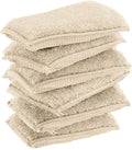 KMAKII Bamboo Kitchen Sponges Dish Sponges Natural Cleaning Sponges Beige 6 Pack