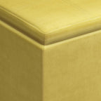 SIMPLIHOME Rockwood 18 inch Wide Contemporary Square Cube Storage Ottoman with Tray in Dijon Yellow Velvet Fabric, Assembled, For the Living Room, Entryway and Family Room