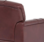 UIXE Faux Leather Accent Chair for Living Room, Tufted Arm Chair Retro Upholstered Club Armchair with Solid Wood Legs - Dark Red, Set of 2