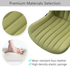 YOUNIKE Ergonomic Home Office Desk Chair with Wheels Comfy Armless Criss Cross Chair with Back Adjustable Modern Leather Upholstered Swivel Vanity Chair Small Cute Rolling Task Chair Avocado Green