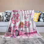 Birthday Blanket Birthday Gifts for Girls Women Pink Throw Blanket for Kids Adults Soft Warm Cozy Fleece Blanket for Couch Sofa Bed 50"x60"