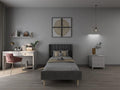 Low Profile Upholstered Platform Bed,Twin Beds with Dark-Grey(Velvet)