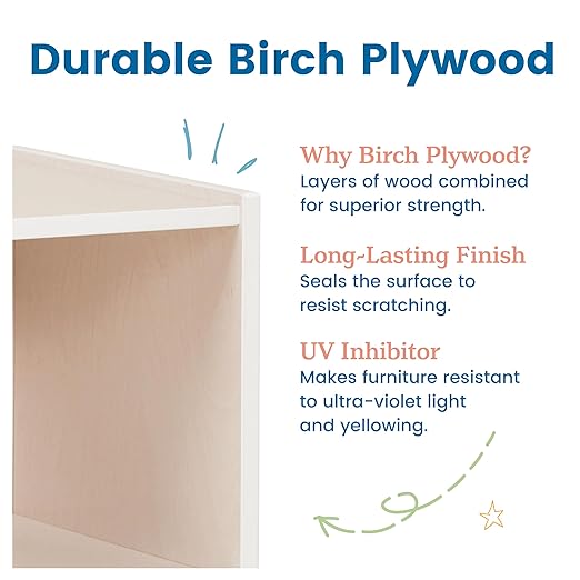 ECR4Kids Streamline Dress-Up Island, Costume Organizer, White Wash