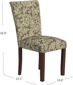HomePop Classic Parsons Dining Chair, Pack of 2, Brown Jacobean Print